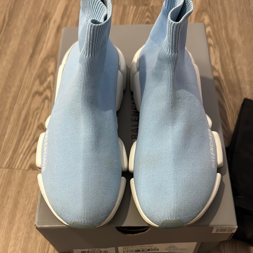 Balenciaga Light Blue Speed Trainers - Picture 4 of 5
